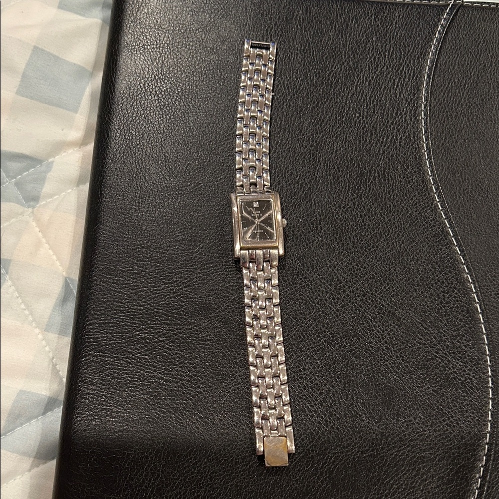 Anne Kleinsilver Rectangular Watch With Black Face - image 1